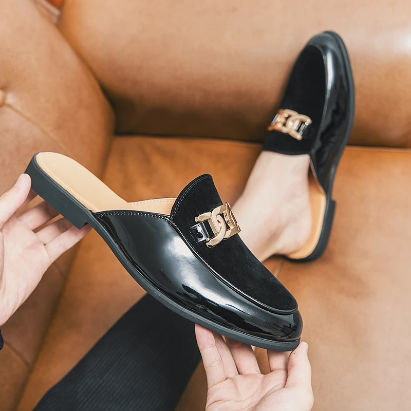 Zapato Mocasín Negro de Cuero – Estilo de Media Estación