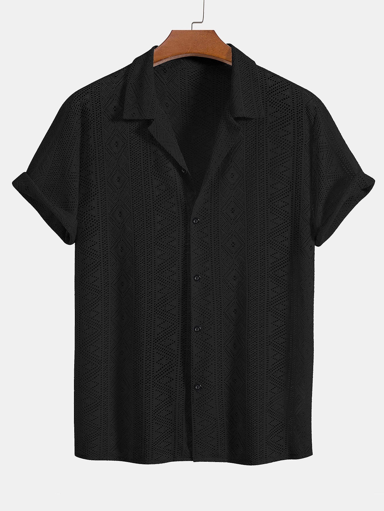 Camisa Cubana "Vibe Mediterránea" – Textura Geométrica