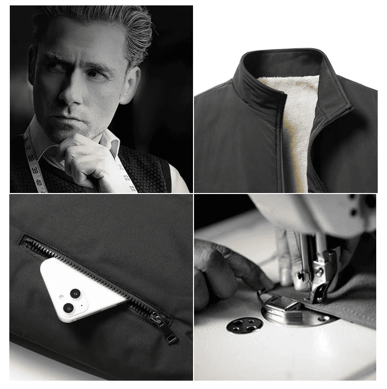 Chaqueta Casual de Negocios – Lana Gruesa con Toque de Sofisticación