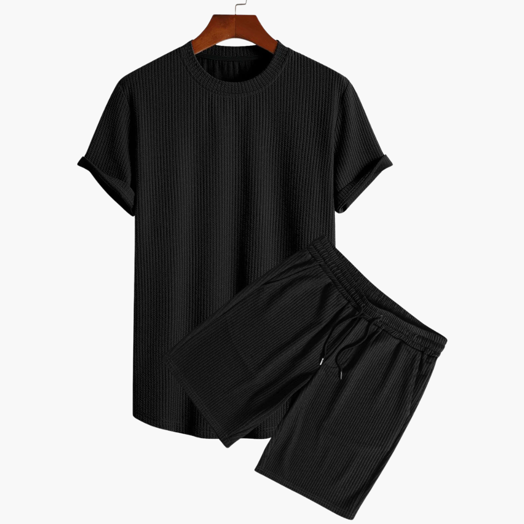 Conjunto "Onyx" – Textura Acanalada y Ajuste Muscle Fit