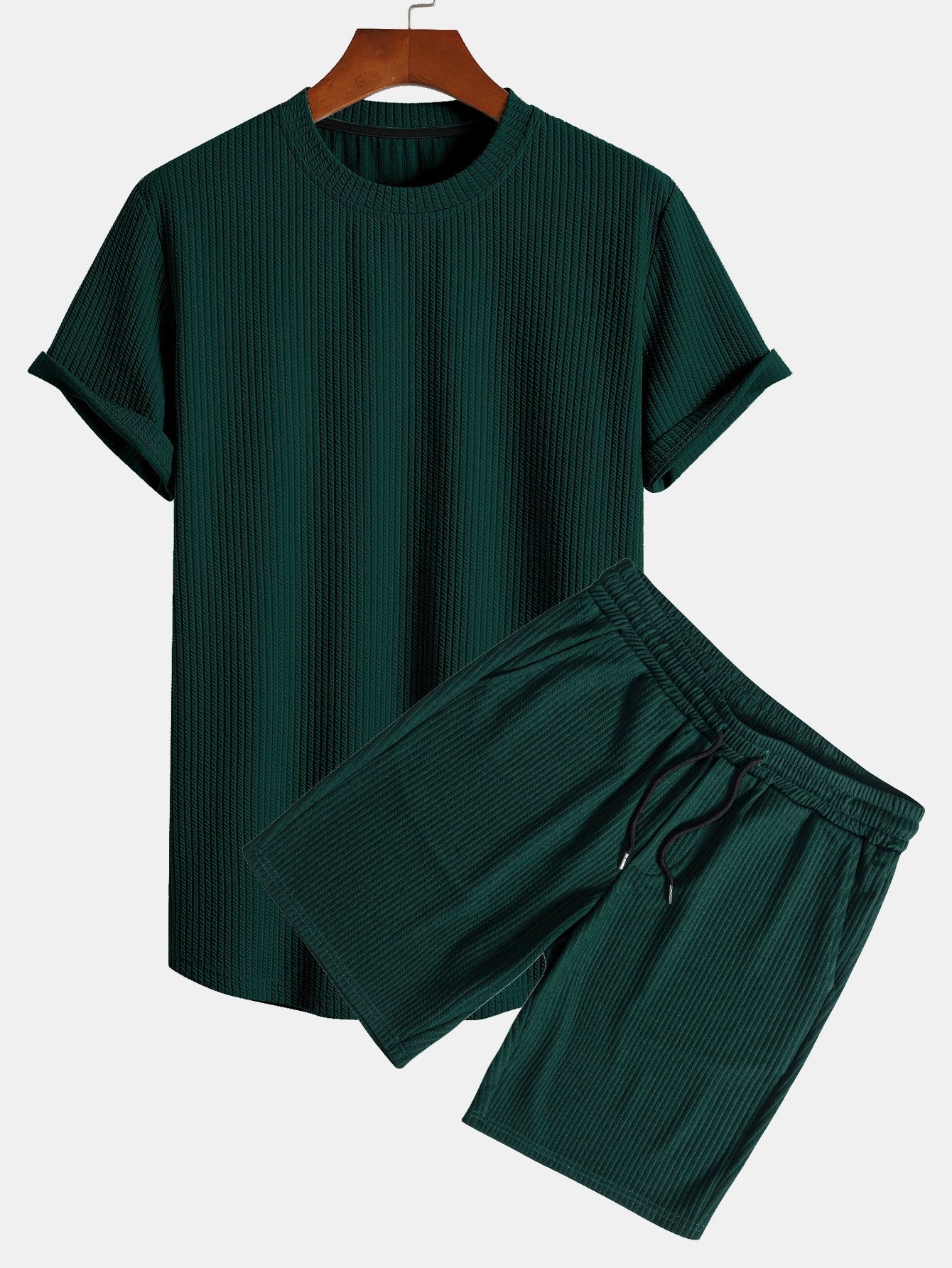 Conjunto "Onyx" – Textura Acanalada y Ajuste Muscle Fit