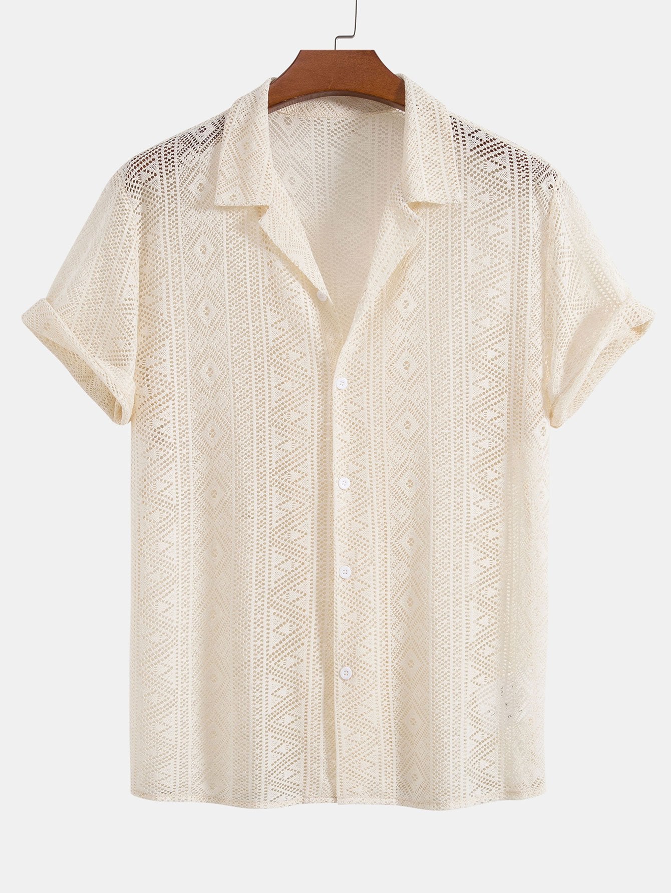 Camisa Cubana "Vibe Mediterránea" – Textura Geométrica