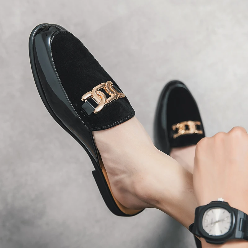 Zapato Mocasín Negro de Cuero – Estilo de Media Estación