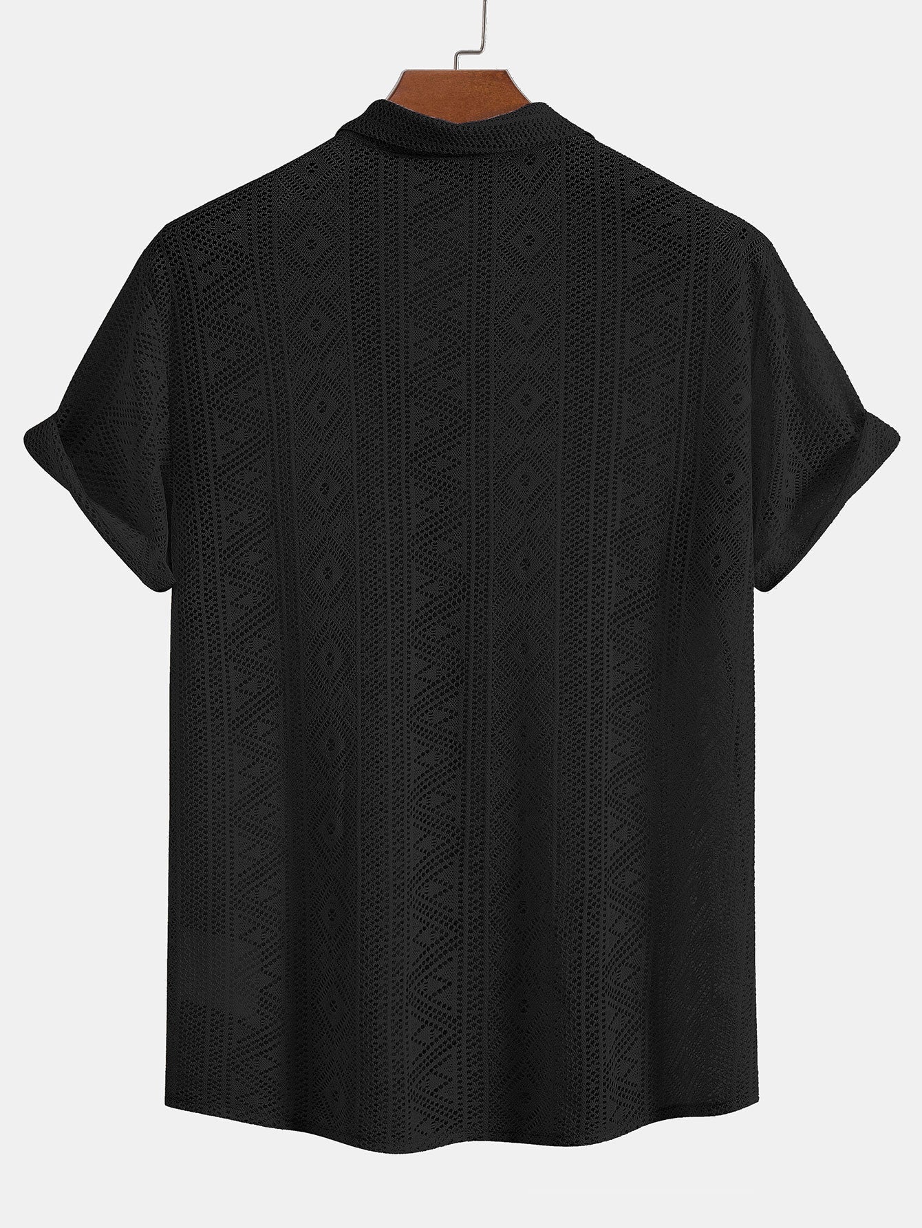 Camisa Cubana "Vibe Mediterránea" – Textura Geométrica