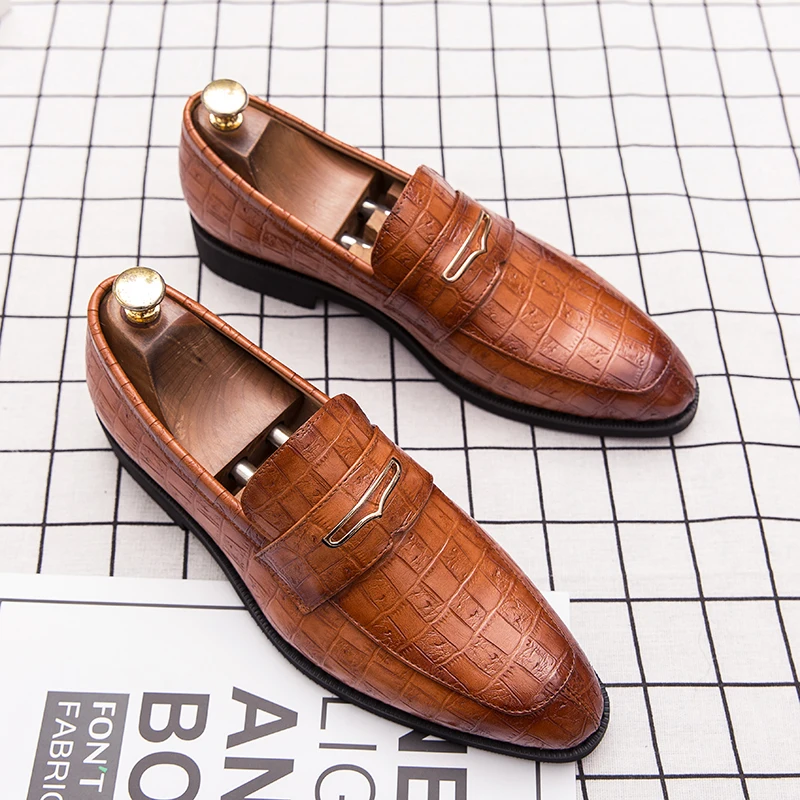 Zapato Mocasín Clásico Cuero Cocodrilo