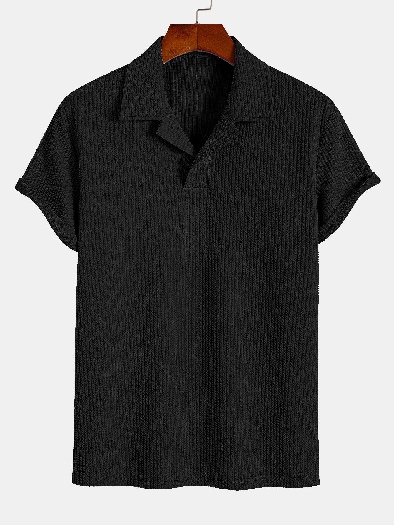 Camisa Polo "Riviera" – Elegancia Acanalada y Cuello Abierto