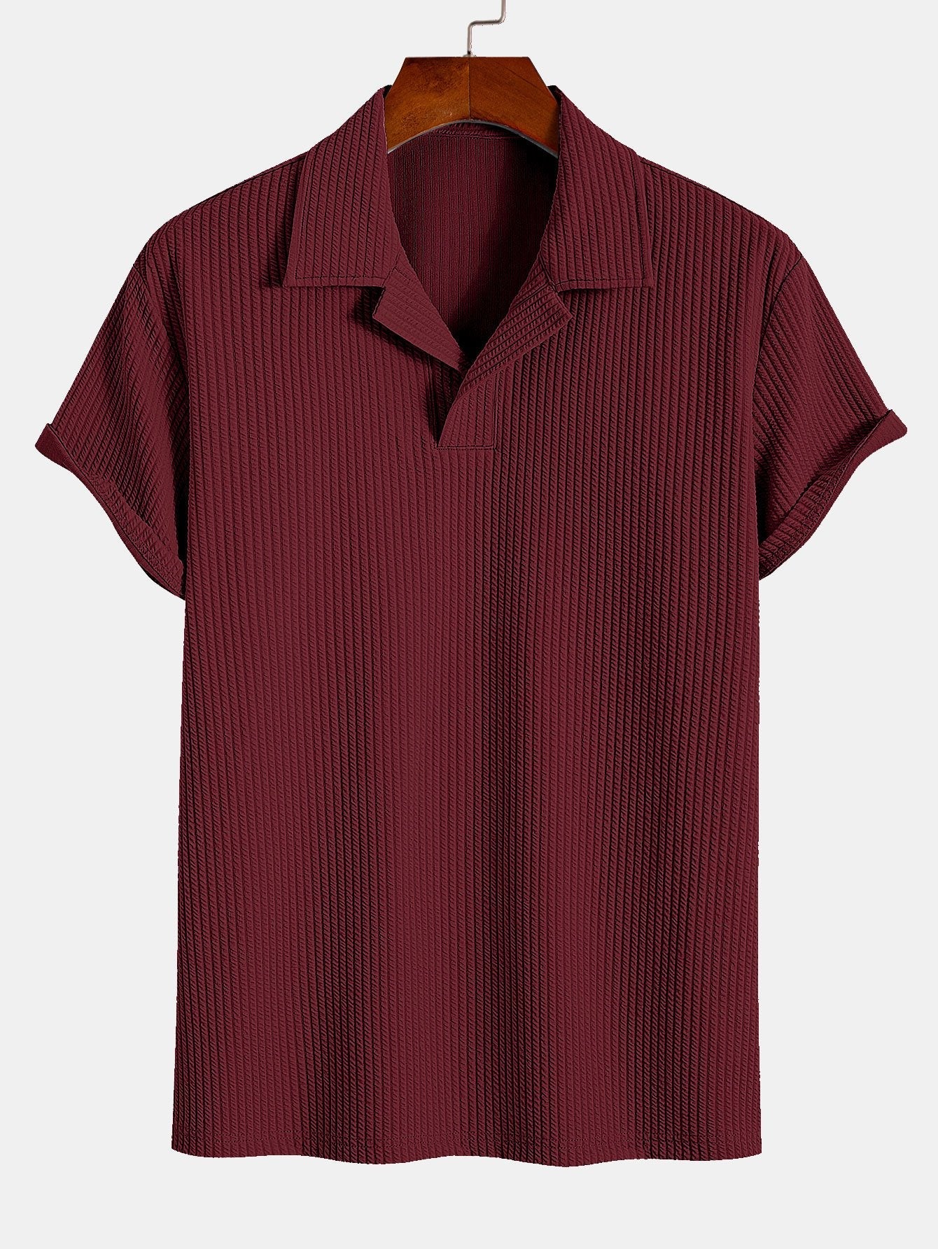 Camisa Polo "Riviera" – Elegancia Acanalada y Cuello Abierto