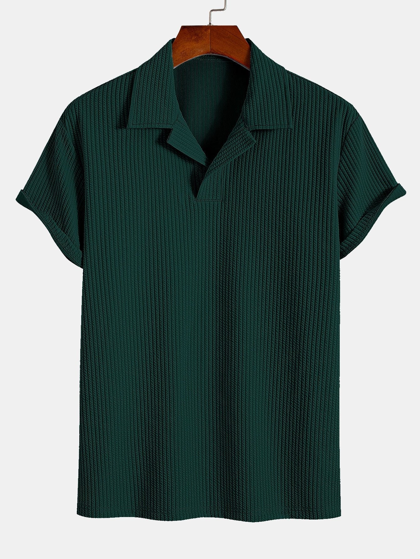 Camisa Polo "Riviera" – Elegancia Acanalada y Cuello Abierto