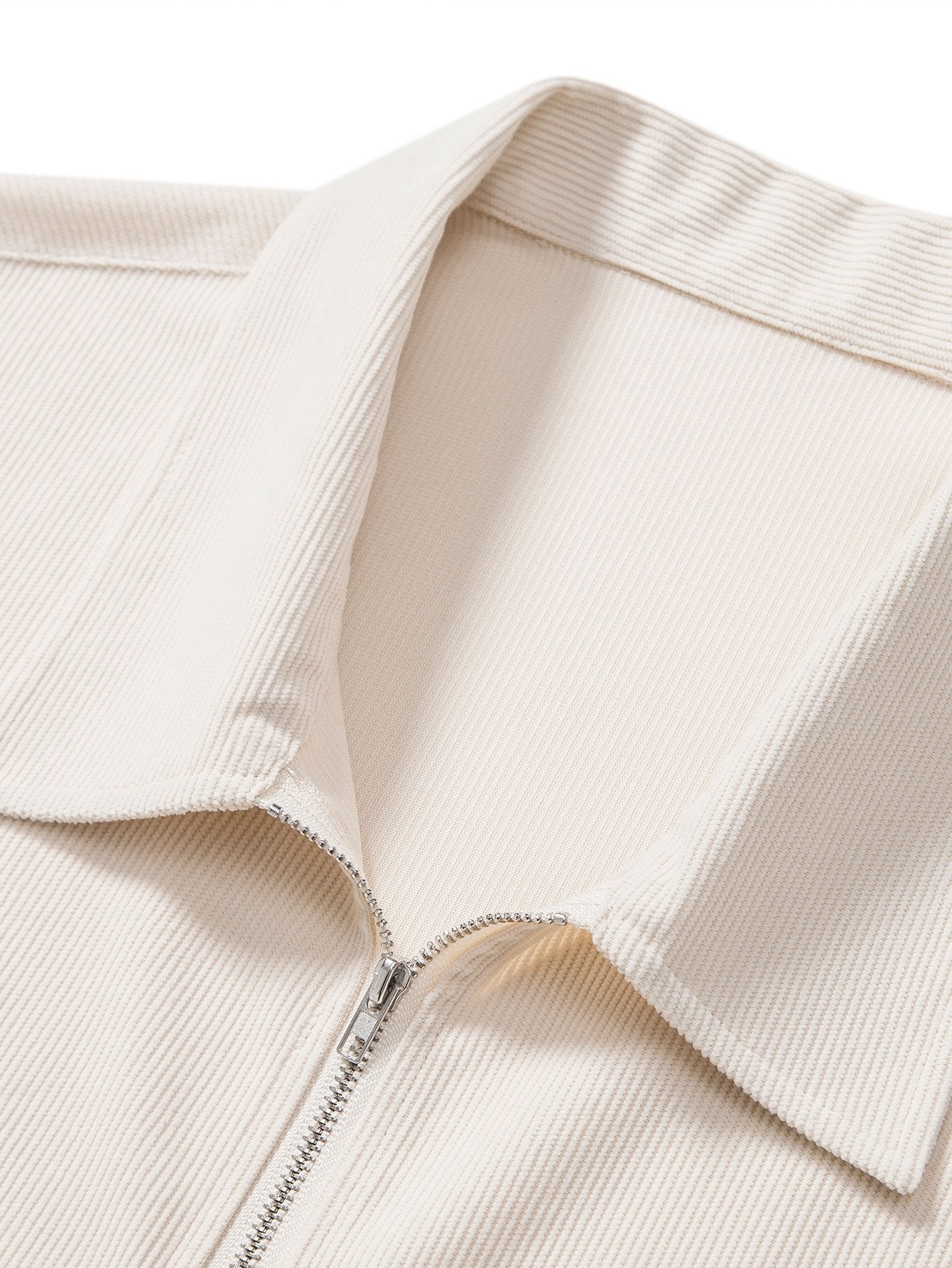 Camisa "Modern Zip" – Textura Acanalada y Estilo Vanguardista