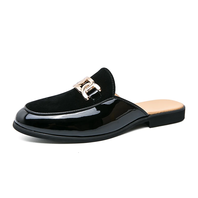 Zapato Mocasín Negro de Cuero – Estilo de Media Estación